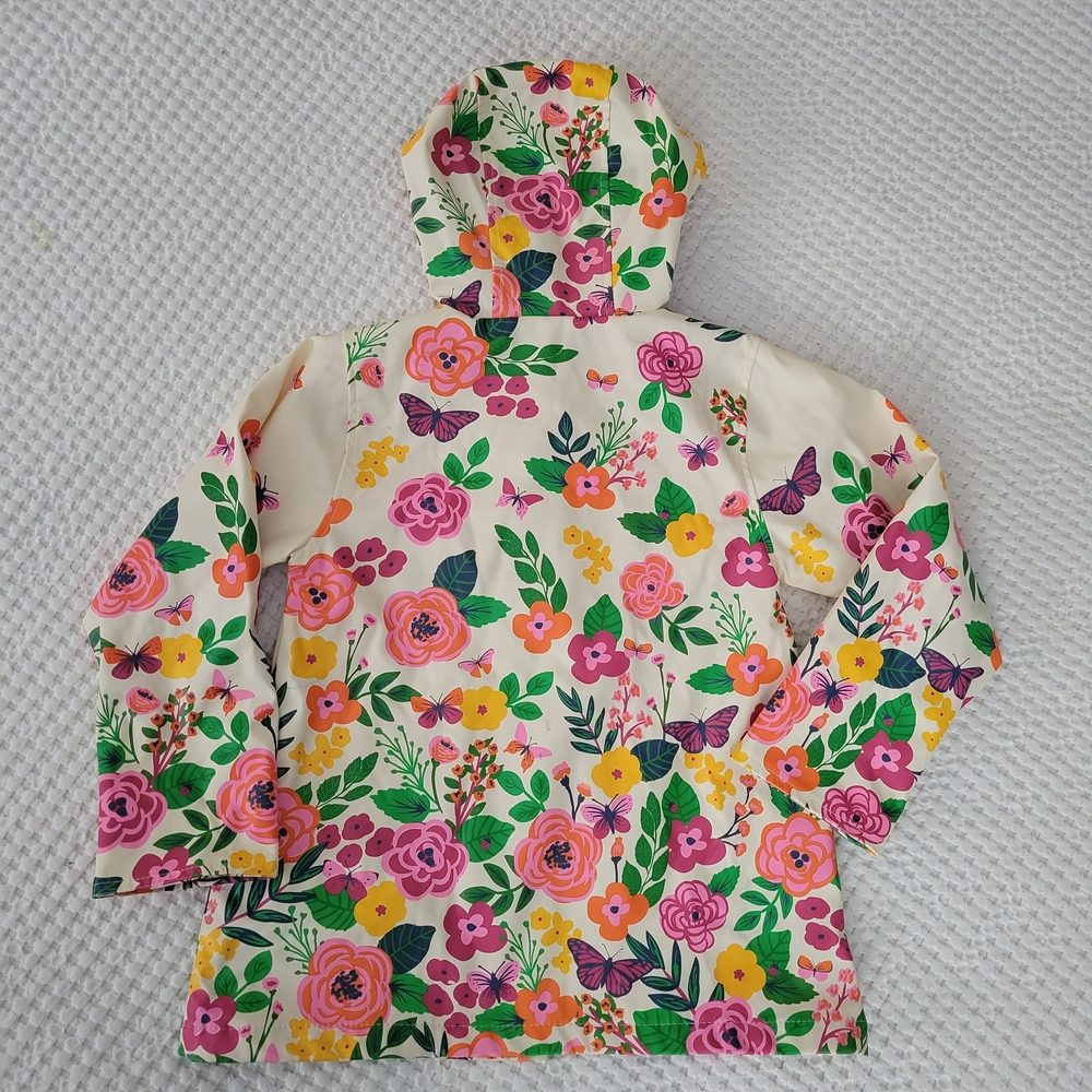 Colorful Floral Kids Raincoat with Hood GIRLS 6X - Picture 2 of 7